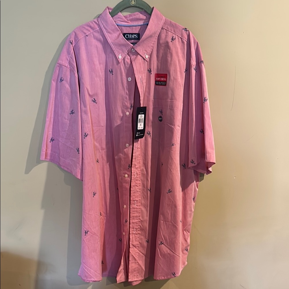 Chaps Lobster Pink Casual Button Down Shirt